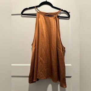 Women’s Satin Halter Tank Top in Copper